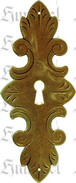Schlüsselschild rustikal, Messing patiniert, von Hand gefertigt